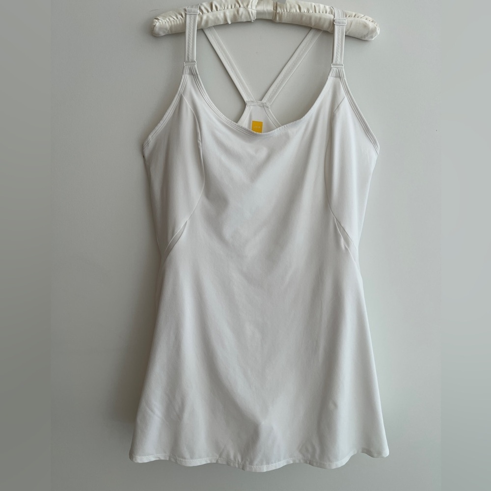 LOLE White Cycle Dress Inner One Piece Shorts Jumpsuit Golf Pickleball Athletic